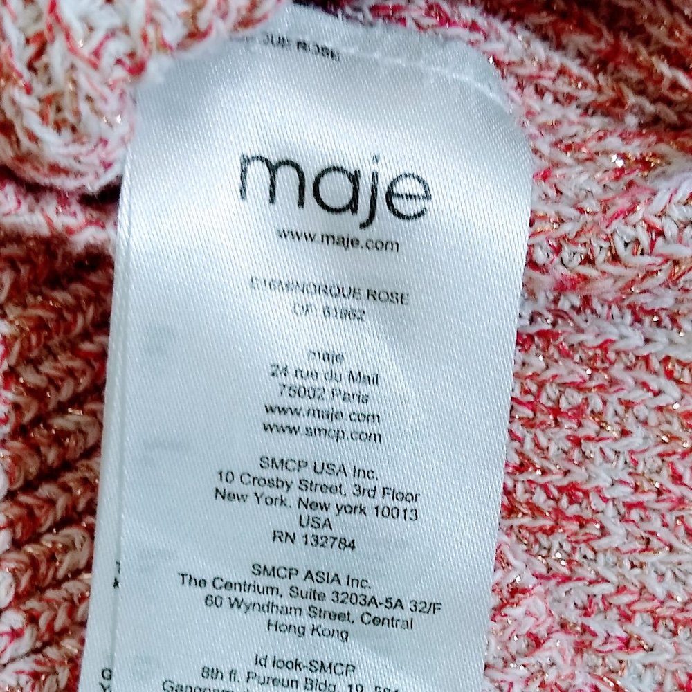 MAJE ROSE SHIMMER CROPPED SWEATER PULLOVER SZ 1 (XS-S) - Picture 15 of 16